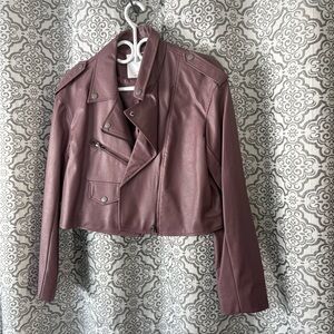 Garage Women's Leather Moto Jacket - Dusty Mauve